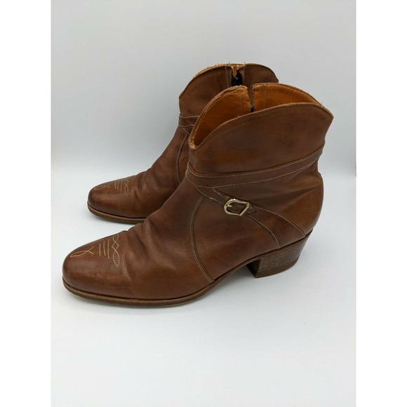 FLORSHEIM Designer Collection Tan Leather Beatle Ankle Boots Mens 8.5 Aztec